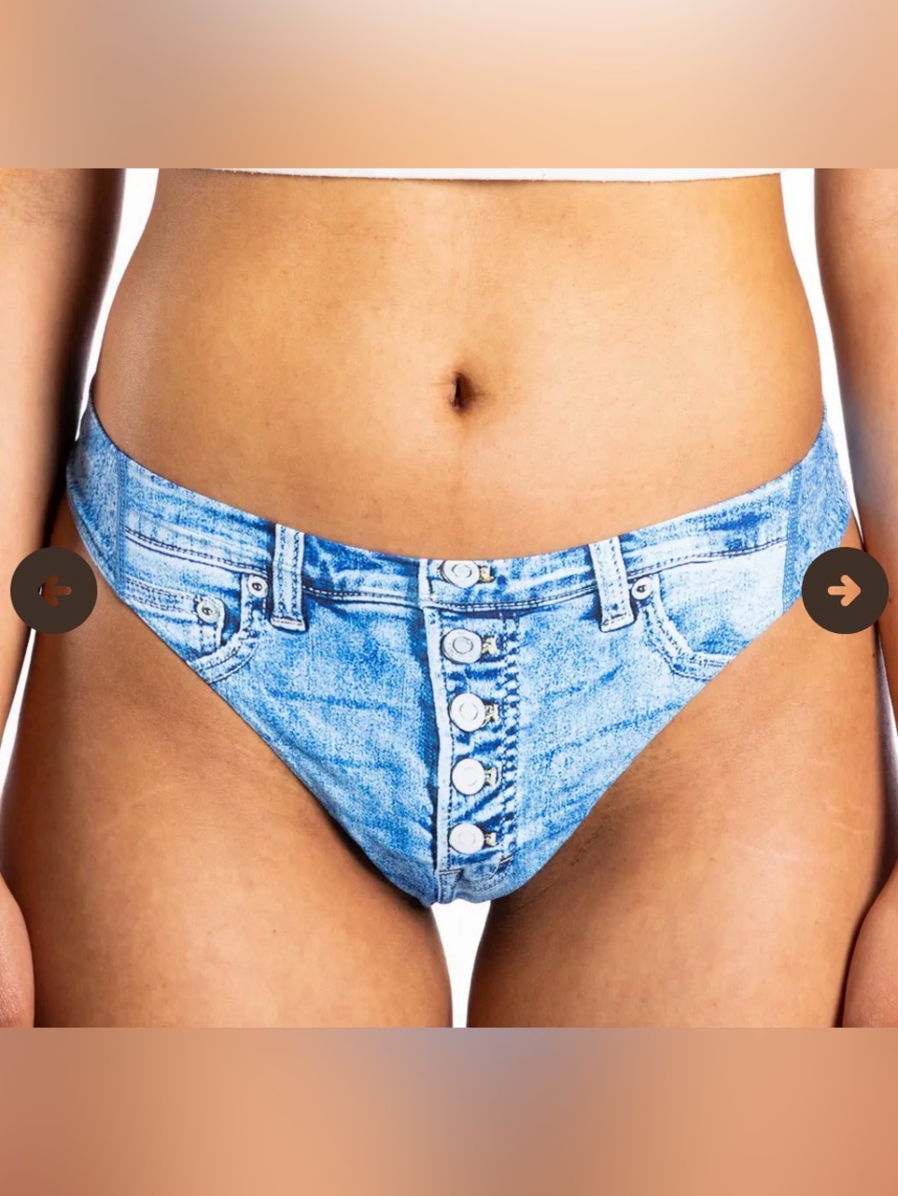 Shinesty, NWOT, The Never Nude Cooling Thong in Denim ParadIce, size XL